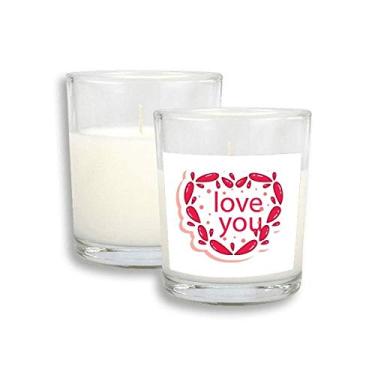 Imagem de Cera de incenso perfumada de vidro para dia dos namorados, coração rosa Love You