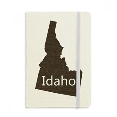 Imagem de Idaho Caderno com mapa dos Estados Unidos da América, capa dura em tecido, diário clássico