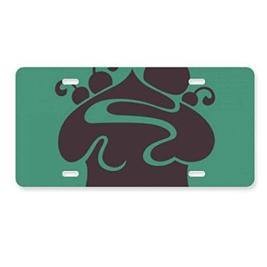 Imagem de DIYthinker Placa de carro com silhueta de sorvete cereja preta acessório de aço inoxidável para decoração de carro