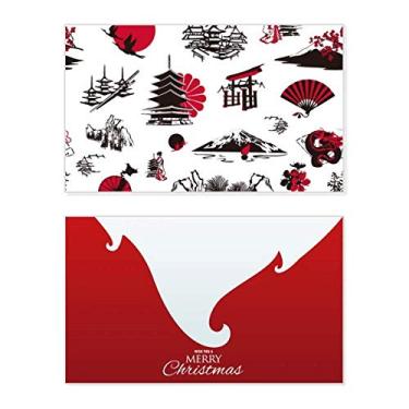 Imagem de Japan Sakura Pine Mount Holiday Merry Christmas Cartões de parabéns Mensagem de Natal