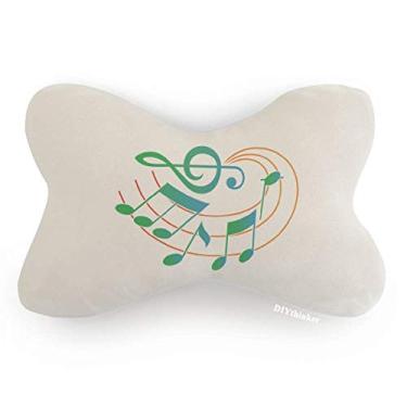 Imagem de DIYthinker Almofada de apoio de cabeça com estampa laranja verde e acabamento de carro, decoração de pescoço