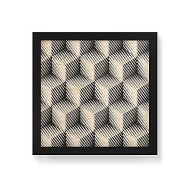 Imagem de Arte Maníacos Quadro Decorativo em Madeira Optical 3D - 30x30cm (Moldura caixa em laca preta)