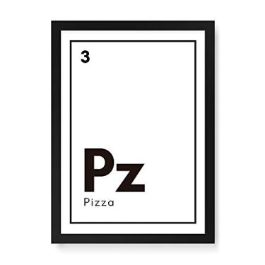 Imagem de Arte Maníacos Quadro Decorativo Pizza Elemento - 23x16,25cm (Moldura caixa em laca preta)