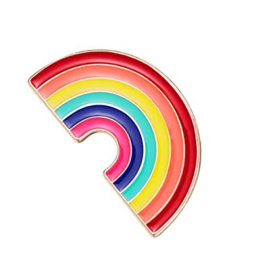 Imagem de Amosfun 1Pc Bonito Badket Para Lésbica Corsage Liga Peito Pin Drop Requintado Delicado Clipes Femininos Bandeira Gay Coração Meninas Amigos Mulheres Moda Arco-Íris Pino Em Forma De Óleo