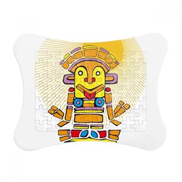 Imagem de Estátua de alma latina do Egito Antigo com padrão de quebra-cabeça, moldura de enigma, enfeite de jogo