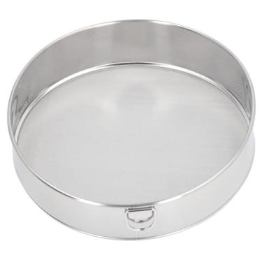 Imagem de Peneira Redonda de 80 Malhas, Peneira de Farinha de Aço Inoxidável Revestida Antiaderente de Tamanho Grande para pó de Cacau Em pó