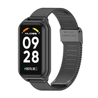 Imagem de MIJOBS Pulseira para Xiaomi Smart Band 8 Active/Redmi Smart Band 2 de liga de zinco para Xiaomi Mi Band 8 Active Fitness Tracker