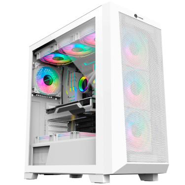 Imagem de Gabinete Gamer Hayom GB1780, Lateral em Vidro Temperado, 4x Fans RGB, USB 3.0, EATX, Branco