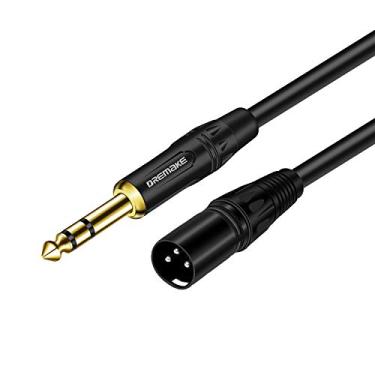 Imagem de Cabo de microfone TRS macho para XLR macho de 6,35 mm 1/4 polegada – Mono dourado de 1/4 polegada macho para XLR macho cabo equilibrado para microfones, alto-falantes, palco, DJ e mais, 25FT/7.5M, Preto