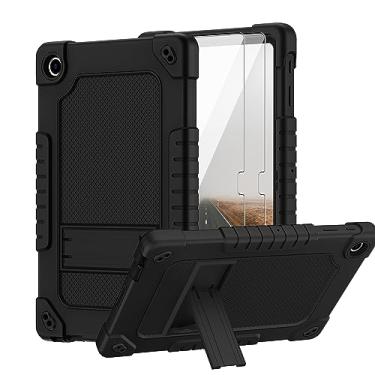 Imagem de FIEWESEY Capa para Tablet Pro de 10,4 polegadas Walmart Onn (100110603), Capa protetora híbrida à prova de quedas e à prova de choque para crianças Onn de 10,4 polegadas Tablet Pro 2023 + protetor de tela (preto/preto, pacote com 2)