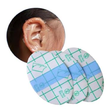 Imagem de 60unid Protetor auricular de Ouvido Impermeavel Adulto idosos, infantil adolescente tamanho maior Natação Água Banho 6,5cmx9,5cm Badiski
