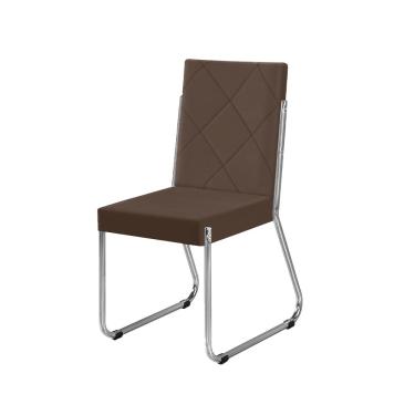Imagem de Cadeira de Jantar Aço Nobre Liz com Encosto e Assento Estofados Revestidos em Suede