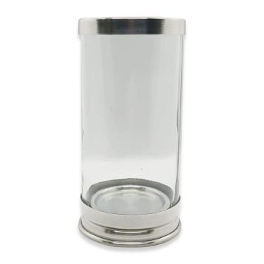 Imagem de Copo Suporte Vela 7 Dias Castiçal Vidro e Alumínio 16 cm