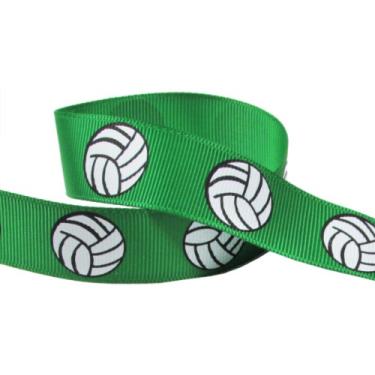 Imagem de Fita de voleibol para artesanato – Fita de gorgorão Q-YO de 3/20.3 cm-3.8 cm de vôleibol/softbol/futebol para arcos de torcida, uniforme de equipe, costura e mais (10 jardas ou (2 x 5 jardas) 7/20.3