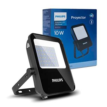 Imagem de PHILIPS Refletor de Led 10W IP65 950 lúmens luz amarela 3000K bivolt, Preto