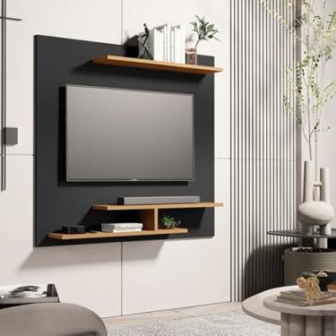 Imagem de Painel de TV até 32 Polegadas Osiris com Prateleiras Cor Preto/Nature - MJM Casa dos Moveis