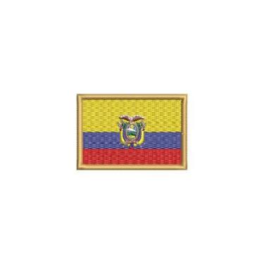 Imagem de BP0048-011 Bandeira equador Patch Bordado 5,7×3,8cm (D-Arquivo Matriz para bordar.)