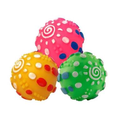 Imagem de Brinquedo Napi Mordedor Bola Cravo com Apito para Cães - Cores Sortida