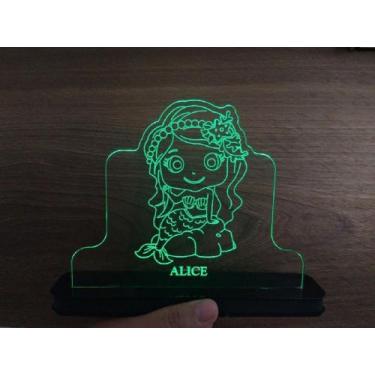 Imagem de Luminária Decorativa com LED Sereia - Hobbies do Ofício, Verde