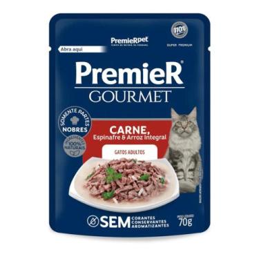 Imagem de Ração Úmida Premier Gourmet ParaGatos Adultos Carne, Espinafre e Arroz