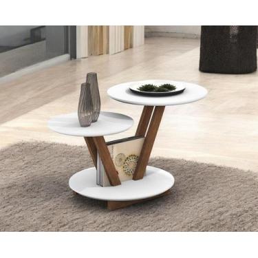 Imagem de Mesa De Centro Laguna Redonda Tampo Duplo Decorativa Retro - D+MOB , B