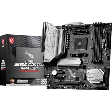 Imagem de MSI Placa-mãe para jogos MAG B550M Mortar MAX WiFi (AMD AM4, DDR4, PCIe 4.0, SATA 6Gb/s, M.2, USB 3.2 Gen 2, HDMI/DP, Micro ATX, Wi-Fi 6E, AMD Ryzen 5000 Series)