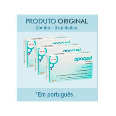 Imagem de Combo 3x Apoquel Dermatológico Zoetis 3,6mg