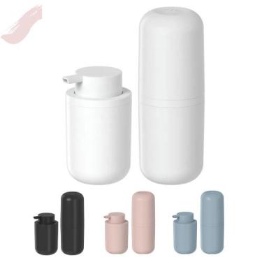 Imagem de Kit Banheiro 2 Peças Bold  com Porta Sabonete Líquido e Porta Escovas 