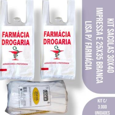 Imagem de Sacola Plástica Impressa 30x40 Para Farmácia - Sacola Plástica  Para F