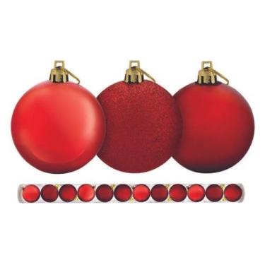 Imagem de Kit 15 Bolinhas de Natal 3cm Vermelha - RIOMASTER