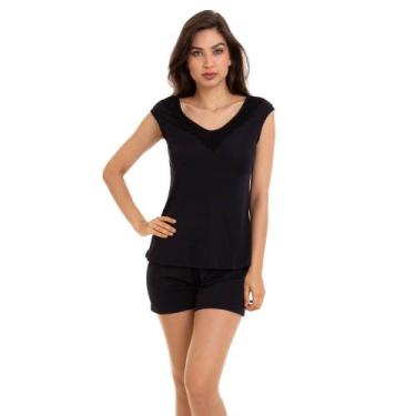 Imagem de Pijama Curto Regata Preto Sepie 1051 Liganete, Preto, GG