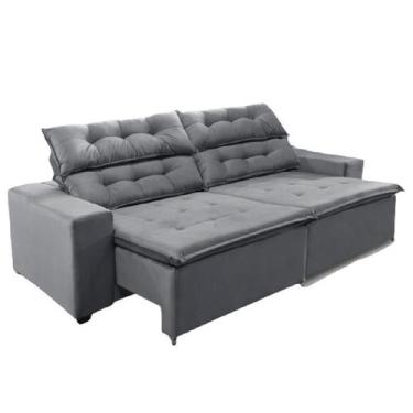 Imagem de Sofá Concept 2,90 metros Retrátil e reclinável com Molas  Suede Light 