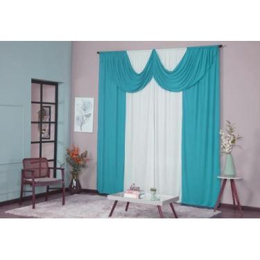 Imagem de Cortina Paris 5,00 x 2,80 Decorativa com Bando Sala Quarto Porta Balcã