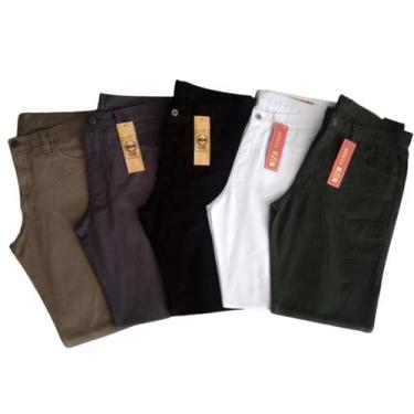 Imagem de Calça Sarja Masculina Tradicional 100% algodão corte Reto. - Trid Jean