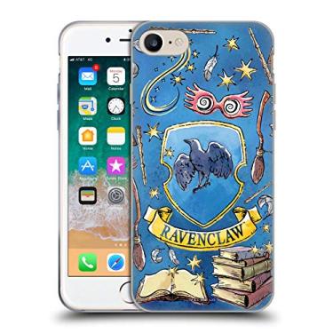 Imagem de Head Case Designs Capa de gel macio oficialmente licenciada Harry Potter Ravenclaw padrão Relíquias da Morte XIII compatível com Apple iPhone 7/8/SE 2020 e 2022