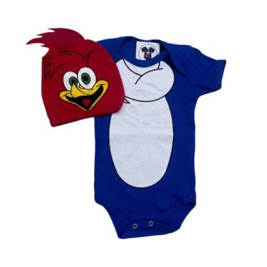 Imagem de Body Bebe Menino Pica Pau  + Touca - Mesversário - RL, G