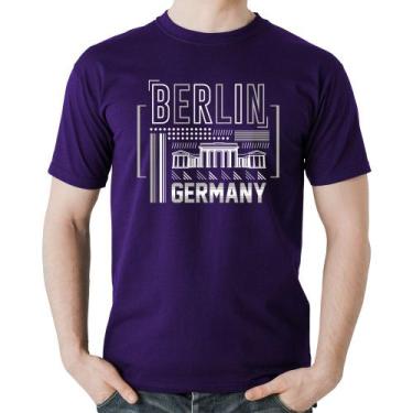 Imagem de Camiseta Algodão Berlim Alemanha - Foca na Moda, Roxo, M