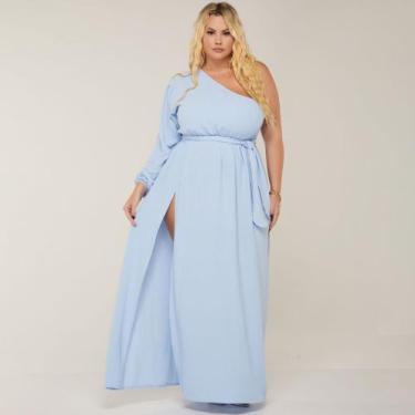 Imagem de Vestido Longo Plus Size Com Fenda Tamanho Grande Gg Ao G3 - Snazzy Sto
