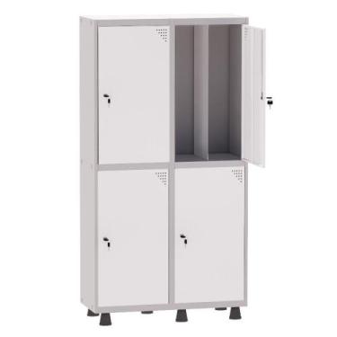 Imagem de Armário Guarda Volume Locker Roupeiro Insalubre 2 Vãos 04 Portas GRP50