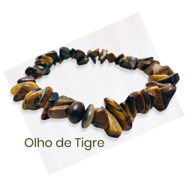 Imagem de Pulseira Natural Olho De Tigre Em Cascalho - Proteção - Equilíbrio Ped