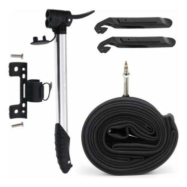Imagem de Kit Bomba Ar Bico Fino E Grosso + Câmara Ar Bico Fino 700 Cor Aro 29 B