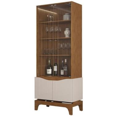 Imagem de Cristaleira para Sala de Jantar 4 Portas 74cm Alice D04 Freijó/Off Whi