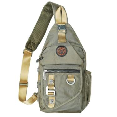 Imagem de Mochila de corrida Vanlison, bolsa tiracolo tiracolo, bolsa tiracolo, bolsa tiracolo, para homens e mulheres, para passear ao ar livre, corrida com cães, Army Green, Medium