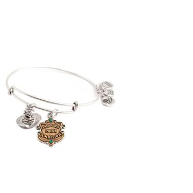 Imagem de Alex and Ani Harry Potter Sonserina e Chapéu Seletor Dois Tons Pulseira Berloque Dupla, Unissex, Acabamento Rafaeliano, Sem níquel, Feito nos EUA, Hipoalergênico, Médio, AS19EBSLYTTRS, Medium, banhado
