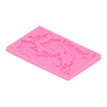 Imagem de Molde de Silicone Barroco Akozon para Mini Renda de Flor - Estilo Europeu Folhas Relevo para Decoração de Bolo Fondant de Chocolate (Rosa)