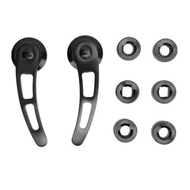 Imagem de Preto Boleto de Alumínio 4 1/4in Kit Maçaneta Porta do Vintage Conjunto Exterior Maçanetas Substituição para