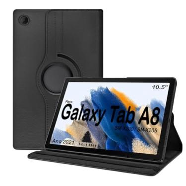 Imagem de Capa para Tablet Samsung Galaxy A8 10.5 Polegadas X200 X205 Giratória Preta