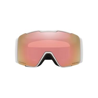Imagem de Oakley Óculos de neve Line Miner Pro Low Bridge Fit, alça branca fosca com lente Prizm Snow Rose, médio