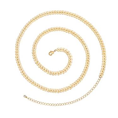 Imagem de Kissyan Correntes de corpo de verão dourado para mulheres, biquíni de praia sexy cintura cubana contas de barriga acessórios para meninas, Boho Plus Size corrente ajustável, 31.5 Inches, Metal precioso, Zircônia cúbica