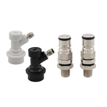 Imagem de Fabricação caseira de cerveja Ball Lock Post 19/32-18" with 1/4inch BSP Bulkhead Liquid Gas kit Ball Lock Connector Homebrew Corny Keg Quick Disconnect Acessórios para vinho